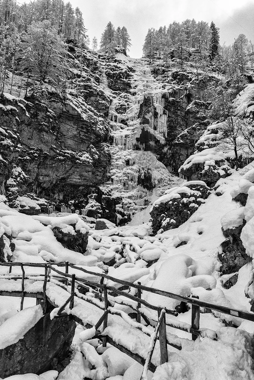 Black and white photograph of Ticino, Switzerland