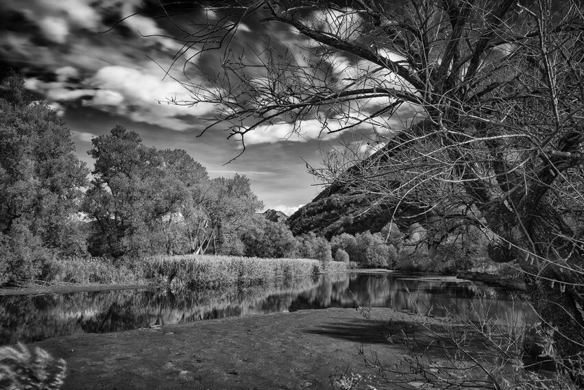 Black and white photograph of Ticino, Switzerland