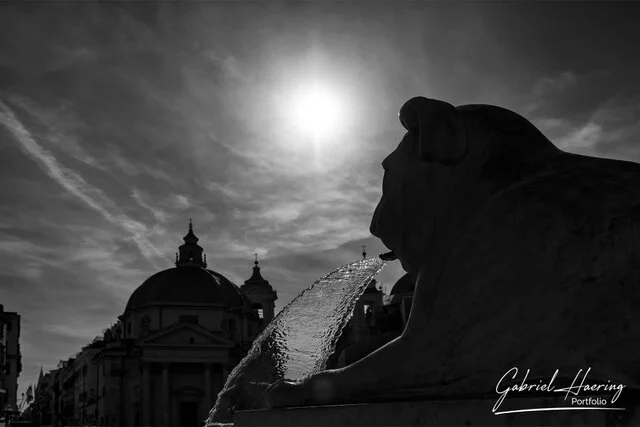 Long exposure color and black & white photograph of Rome, Italy’s historic landmarks during the day and night