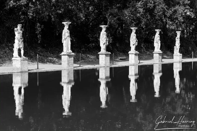 Long exposure color and black & white photograph of Rome, Italy’s historic landmarks during the day and night