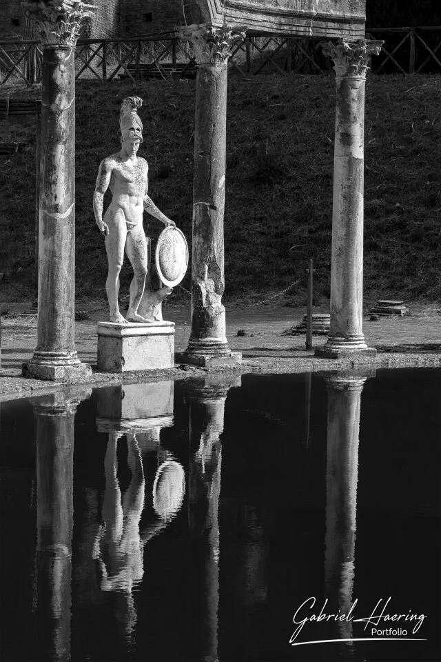 Long exposure color and black & white photograph of Rome, Italy’s historic landmarks during the day and night