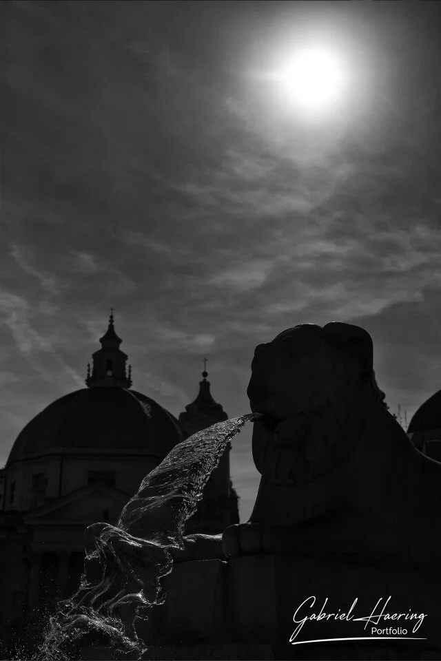 Long exposure color and black & white photograph of Rome, Italy’s historic landmarks during the day and night